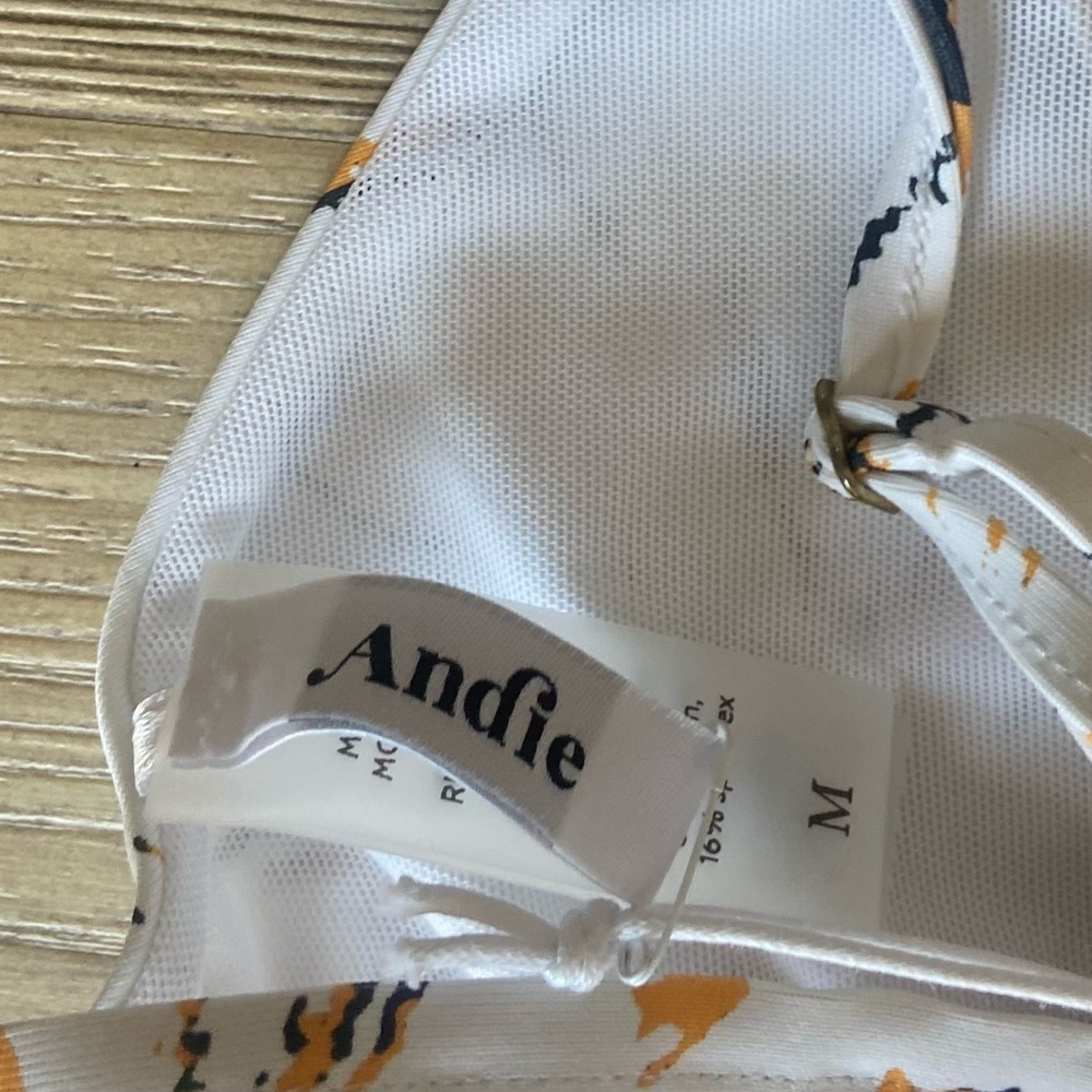 Andie Swim x Demi Moore The Tropez Bikini Top in White Fireworks Womens Size Med - Picture 9 of 10